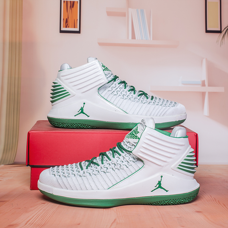 2018 Men Jordan XXXII White Green Shoes